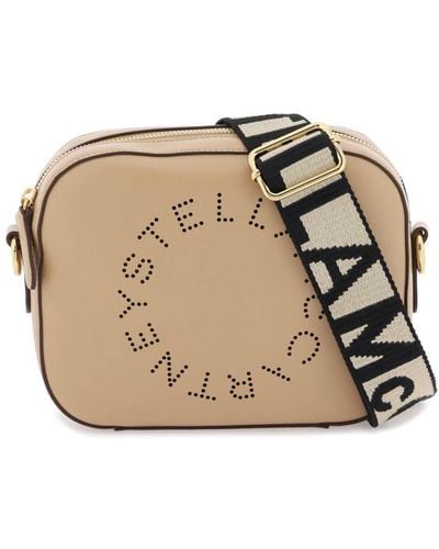 Stella McCartney Tella Mccartney Camera Bag With Perforated Stella Logo - Natural