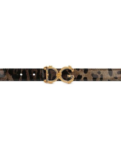 Dolce & Gabbana Dg Barocco Leather Belt - Brown