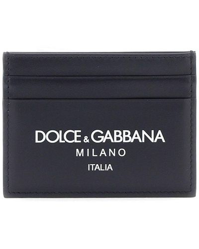 Dolce & Gabbana Logo Leather Cardholder - Blue