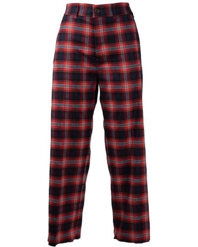 Department 5 Plaid Pants - Red