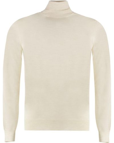 Drumohr Turtleneck Merino Wool Sweater - White
