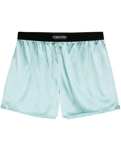 Tom Ford Shorts With Velvet Details - Blue