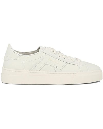 Santoni "Double Buckle" Trainers - White