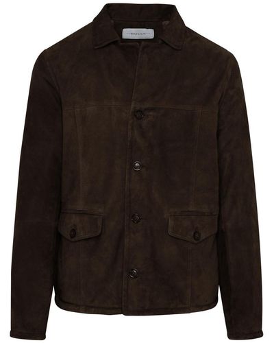 Bully Brown Genuine Leather Jacket - Black