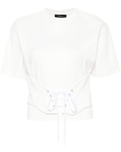 Mugler Corseted Cotton T-shirt - Women's - Polyamide/cotton/elastane - White