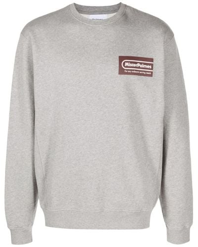 Palmes Logo Organic Cotton Sweatshirt - Grey