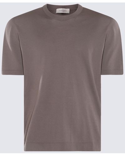 Piacenza Cashmere Stone Grey Cotton T-shirt - Brown