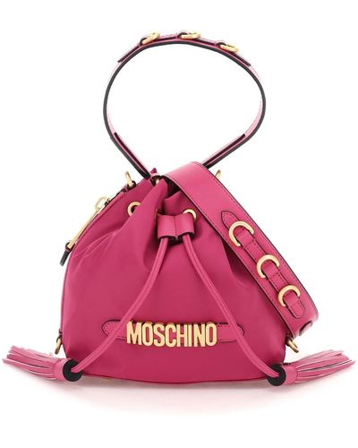 Moschino Bucket Bag With Logo - Pink