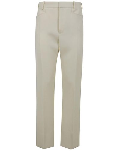 Tom Ford Wool And Silk Blend Twill Tailored Pants - Natural