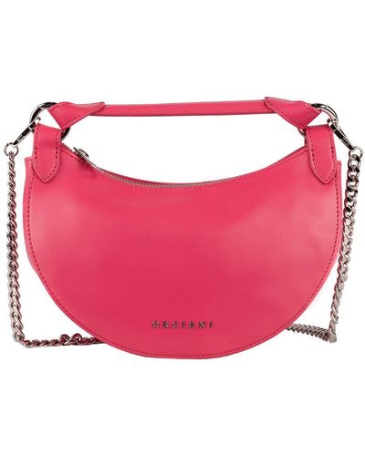 Orciani Raspberry Leather Dumpling Mini Bag With Shoulder Strap - Pink