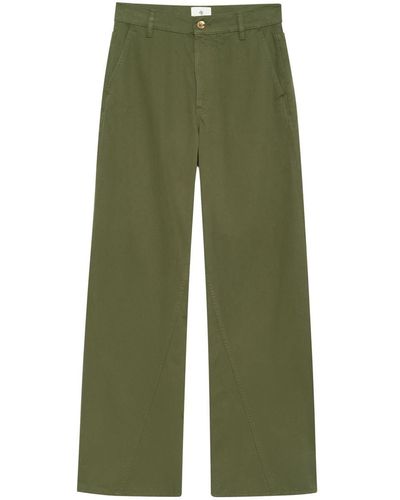 Anine Bing Briley Curved-Seam Twill Pants - Green