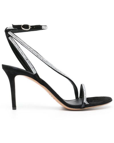 Isabel Marant Atria 85 Leather Sandals - Black
