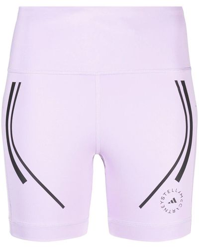 adidas By Stella McCartney Truepace Stripe-detail Cycling Shorts - Purple