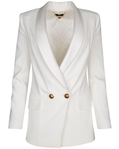 Elisabetta Franchi Jackets And Vests - White