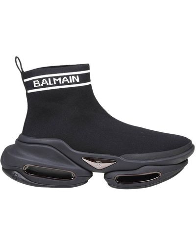 Balmain 'b-bold' Knit Trainers - Black