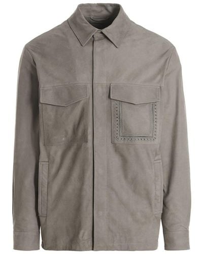 Etro Leather Shirt - Grey