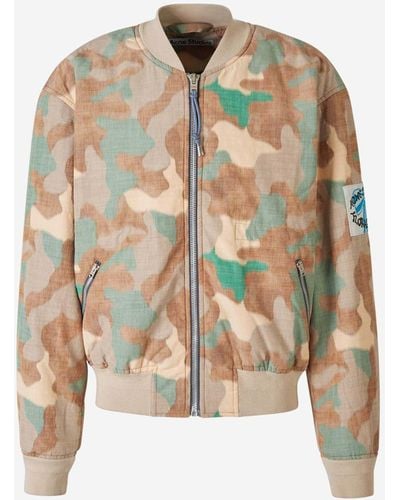 Acne Studios Camouflage Bomber Jacket - Brown
