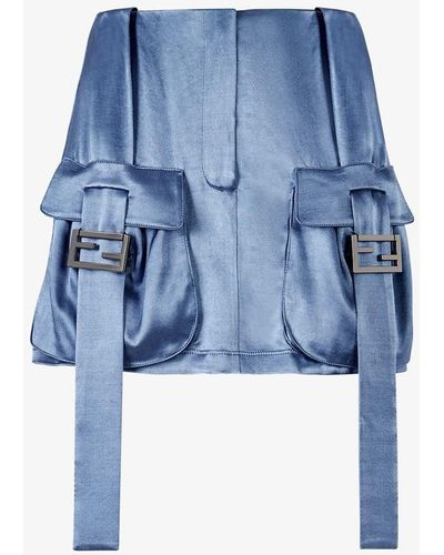 Fendi Shiny Skirt Clothing - Blue