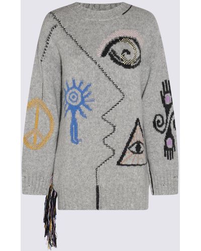 Stella McCartney Gray Alpaca And Wool Blend Folk Sweater