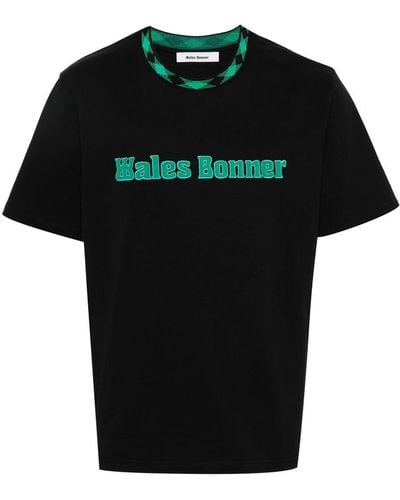 Wales Bonner Logo Cotton T-Shirt - Black