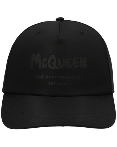 Alexander McQueen Hat Tonal Graffiti Black