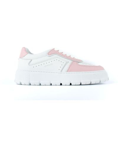 COPENHAGEN Two-tone Leather Trainers Pink Details - White