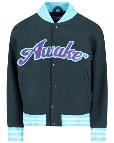 AWAKE NY Logo Varsity Jacket - Blue