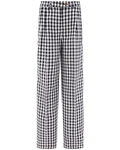 Etro Gingham Trousers - White