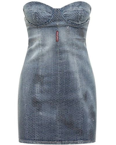 DSquared² Cotton Mini Dress - Blue