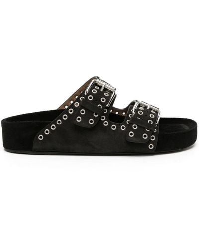 Isabel Marant Lennyo Suede Leather Sandals - Black