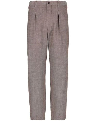 Giorgio Armani Bouclé Trousers Clothing - Grey
