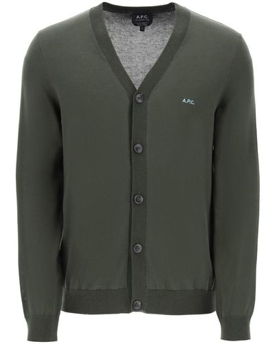 A.P.C. Cotton Curtis Cardigan For - Green