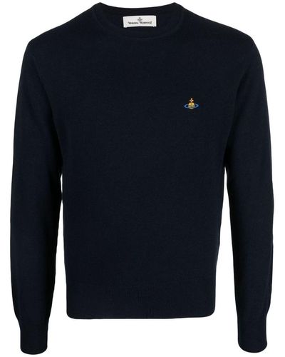 Vivienne Westwood Orb Embroidered-logo Sweater - Blue