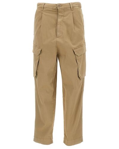 Semicouture Sand-colored Cargo Pants In Cotton Blend Woman - Natural