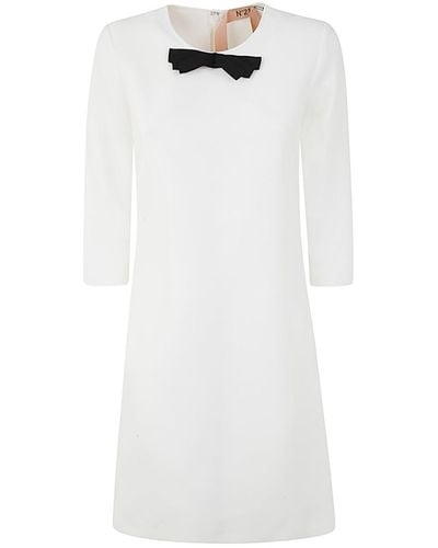 N°21 Three Quarter Sleeve Mini Dress Clothing - White