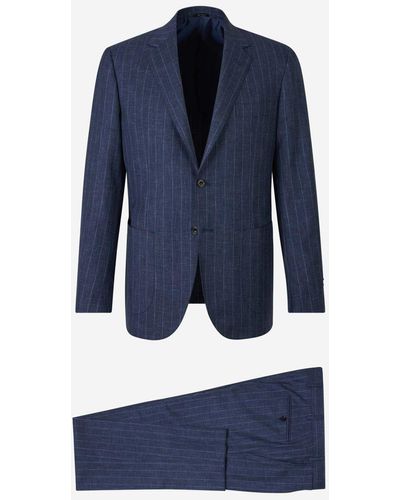 Sartorio Napoli Striped Wool Suit - Blue