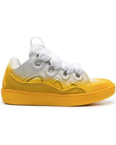 Lanvin Spray-painted Curb Sneakers - Yellow