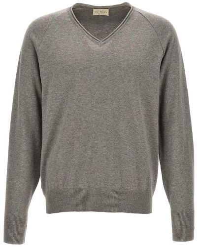 Ma'ry'ya V-Neck Sweater - Grey