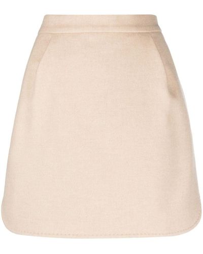 Max Mara Wool Mini Skirt - Natural