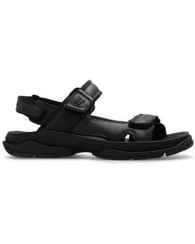 Balenciaga Tourist Chunky Faux-leather Sandals - Black