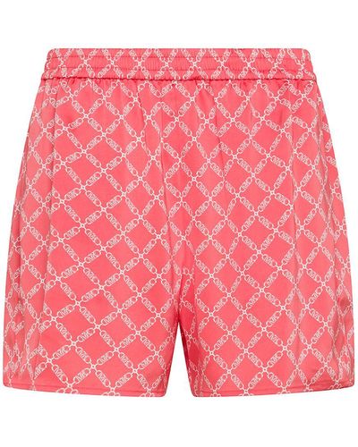 Michael Kors Shorts With Chain And Logo Print - Red