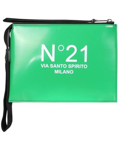 N°21 Pouch With Zip - Green