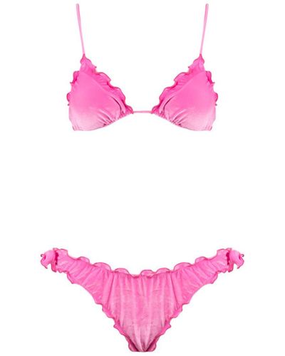 Saint Barth Chenille Triangle Bikini - Pink