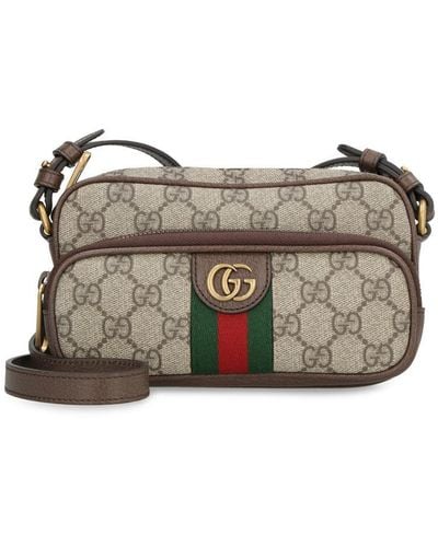 Gucci Ophidia Messenger Bag In GG Supreme Fabric - Gray