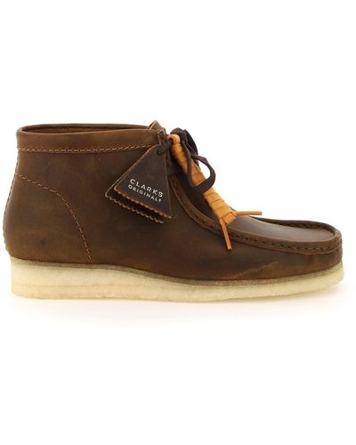 Clarks Wallabee Leather Lace-up Boots - Brown