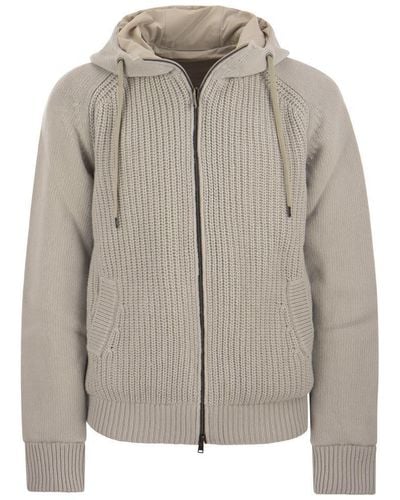 Herno Wool Knit Bomber Jacket Reversible - Grey