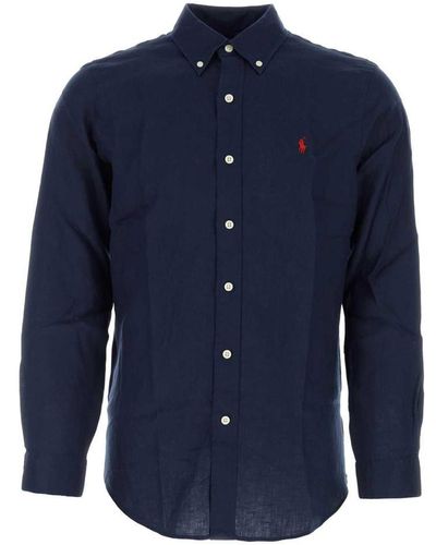 Polo Ralph Lauren Linen Button Down Shirt - Blue