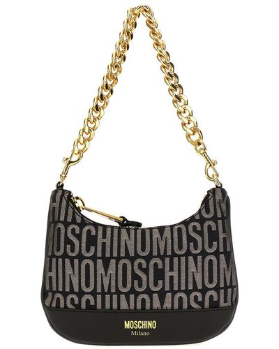 Moschino Logo Hand Bags - Black