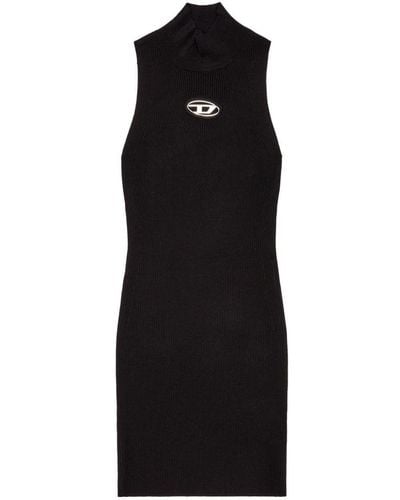 DIESEL Logo Turtleneck Mini Dress - Black