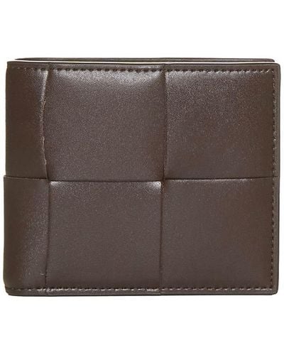 Bottega Veneta Cassette Leather Billfold Wallet - Brown